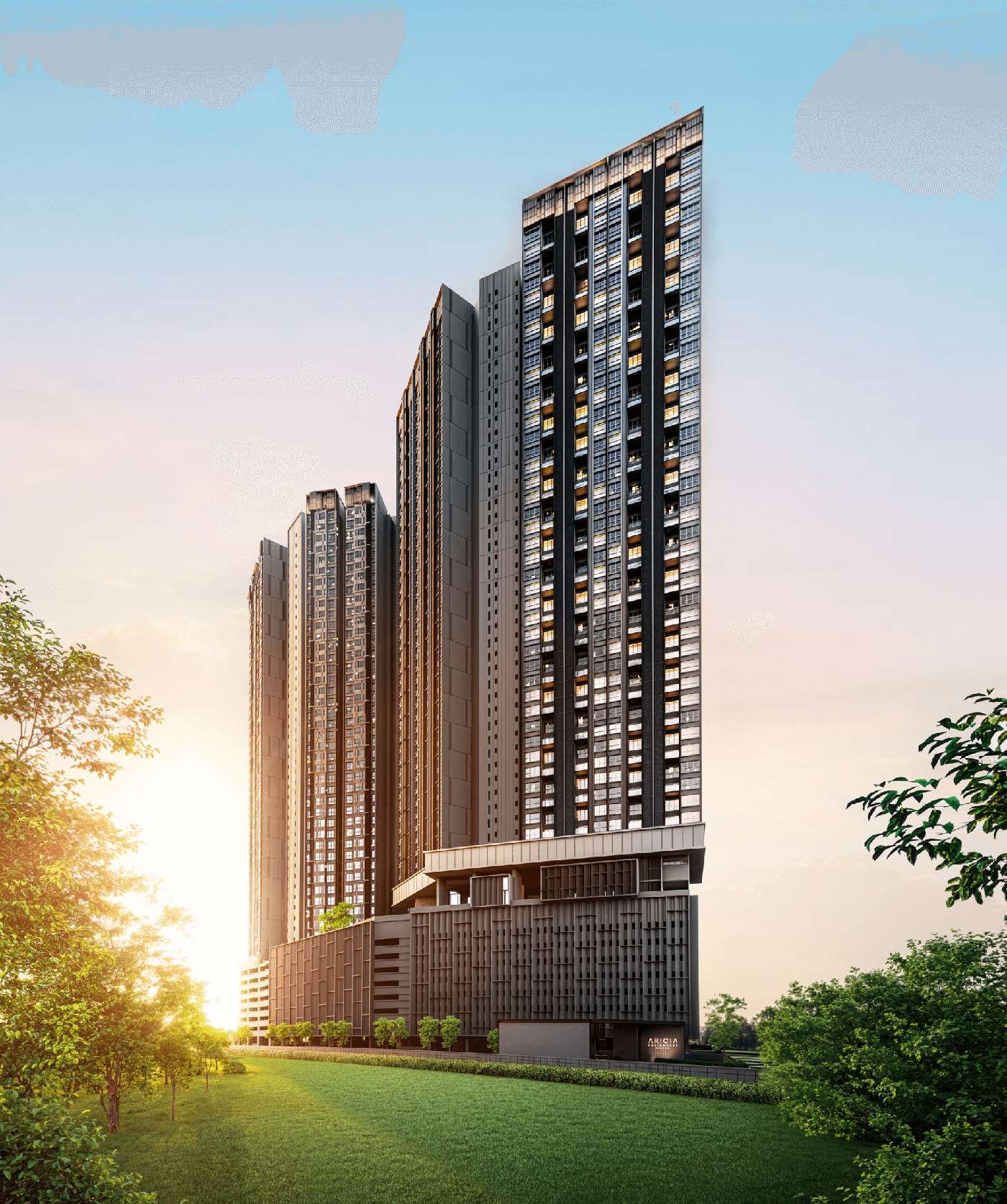 Aricia Residences twin-tower facade — artist's impression