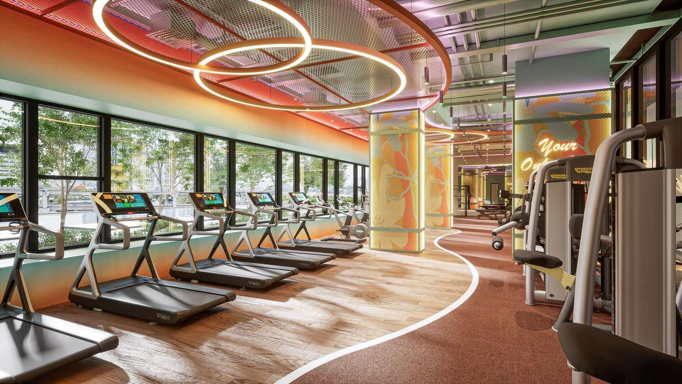 Gymnasium with running track